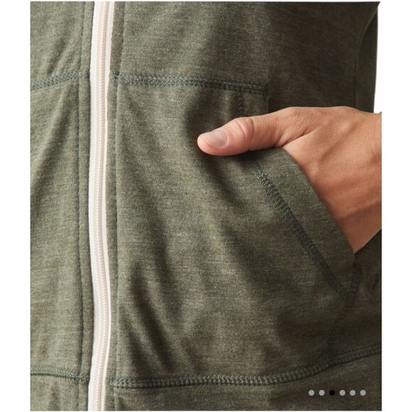 American Giant Lightweight Hoodie Womens Medium Green Forest Night Full Zip USA - Picture 4 of 11